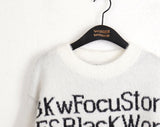 Poku lettering long angora knit