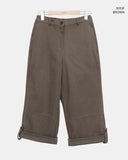 Mekun Roll-up Wide Cotton Pants
