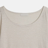Bonnie Linen Stripe U-Neck Short Sleeve T-Shirt