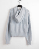 [Wool15] Hound Cable Duffle Button Hood Long Sleeve Knit