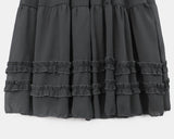 Hetty Tiered See-Through Frill Banding Midi Skirt
