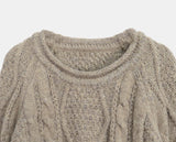Veda cable round neck over wool knit