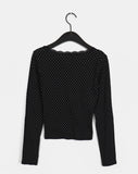 Shimmer Dot Lace Long Sleeve T-Shirt