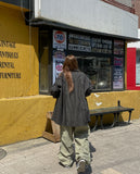 Pilen side shirring check shirt