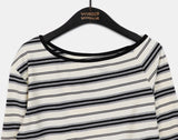 Giron Stripe One Off Shoulder Unbalance T-Shirt