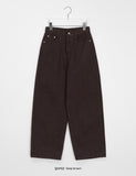 Moite basic color wide cotton pants