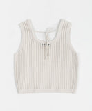 Medite U Neck Ribbon Crop Knit Vest