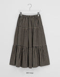 Shinpis Frill Check Long Skirt