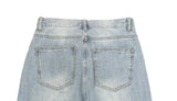 Wet Light Blue Washing Wide Denim Pants