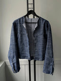 Linen deck cropped jacket