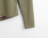 Ripple Halter Layered V-Neck Cropped Long Sleeve T-Shirt