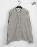 Onbee Shoulder Silt String Boxy Long Sleeve Hoodie