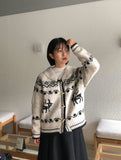 Kyuin Duffle Collar Knit Nordic Cardigan