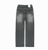 Grayish Vintage Damaged Denim Pants