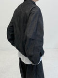 Washed denim blouson jacket