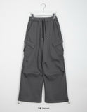 Watchun banding brushed parachute cargo pants