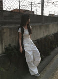 Fergie Cargo String Wide Pintuck Pants