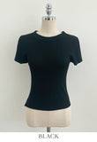 Tory Round Ribbed Span Short Sleeve T-shirt