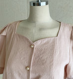 Livel Heart Neck Puff Blouse