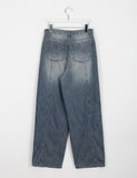 Ruiki Cut Washing Wide Denim Pants