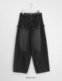 Cadiz Snap Button Wide Denim Pants