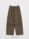 [Unisex] Basins Corduroy Brushed Cargo Banding Wide Pants