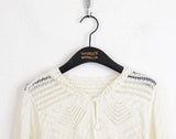 Killan Punched Button Knit Crop Long Sleeve Hood Cardigan