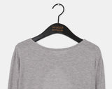 Edic Interseasonal See-Through Back Slit Snap Button T-shirt