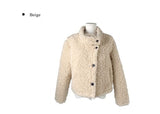Akun Wool Fluffy Short Button Fur Jacket