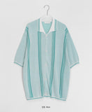 [unisex] Hookend Summer Stripe Short Sleeve Cardigan