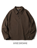 Solid Loose Collar Sweatshirt