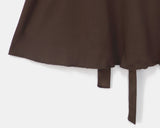 Kiaco Heart Neck Puff Ribbon Punching Short Sleeve Blouse