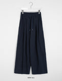 Iyaki Banding Wide Cotton Pants