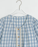 Hulco Lace Check Short Sleeve Blouse