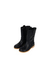 paper leather middle boots