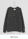Genif Raglan Round Button Knit