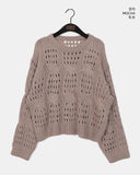 Poran Wool Mohair Cable Punching Knit