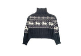 Buffy Nordic Vintage High Neck Knit Cardigan