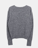Moin wool V-neck loose button long sleeve knit