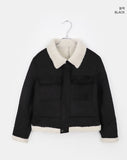 Renee Crop Wool Big Pocket Mustang Jacket