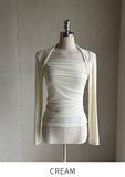 Ponyen Shirring Bolero T-Shirt