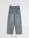 [unisex] Viewo Curved Denim Cargo Wide Pants