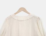 Leuken Pintuck Frill Blouse