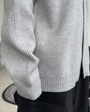 Renki Soft Ribbed Knit Zip-Up
