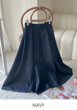 Ruko Banding Pintuck Flare Long Skirt