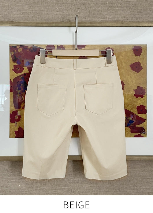 【I AM MARI】Capri Cotton Biker Half Slit Pants I AM MARI (アイアムマリ) - カプリコットンバイカー5分丈