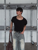 [LANARCH] Basic U-Neck Short Sleeve T-Shirt