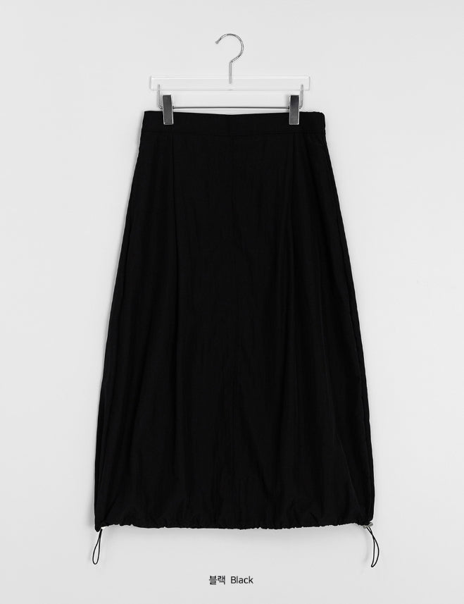 【BAON】Hesid Summer Banding Nylon Long Skirt BAON (バオン) - ヘシドサマーバンディングナイロンロング