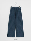 Inne Stripe Banding Wide Linen Pants