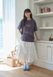 Cat's Heart Chain Embroidery Short Sleeve Tee